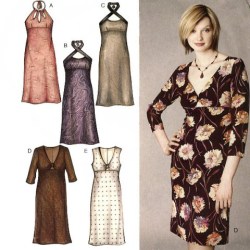 6199 NL EMPIRE HALTER/SLVS OR NOT DRESS PATTERN 6-16